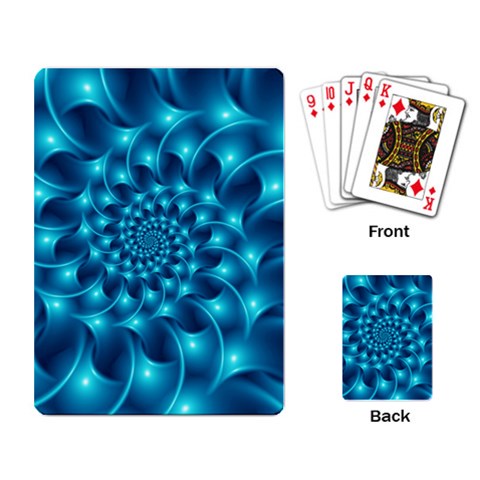 Glossy Light Blue Spiral Fractal Playing Cards Single Design from ArtsNow.com Back