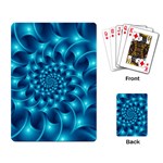 Glossy Light Blue Spiral Fractal Playing Cards Single Design