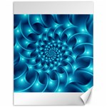 Glossy Light Blue Spiral Fractal Canvas 12  x 16 