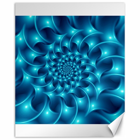 Glossy Light Blue Spiral Fractal Canvas 16  x 20  from ArtsNow.com 15.75 x19.29  Canvas - 1