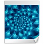 Glossy Light Blue Spiral Fractal Canvas 16  x 20 