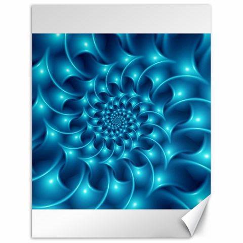 Glossy Light Blue Spiral Fractal Canvas 18  x 24  from ArtsNow.com 17.8 x23.08  Canvas - 1