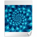 Glossy Light Blue Spiral Fractal Canvas 18  x 24 