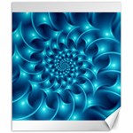 Glossy Light Blue Spiral Fractal Canvas 20  x 24 