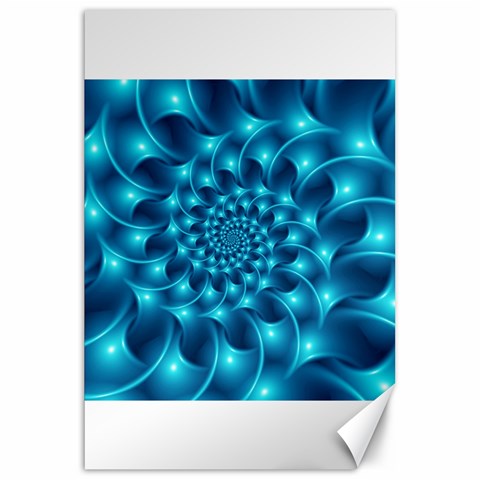 Glossy Light Blue Spiral Fractal Canvas 20  x 30  from ArtsNow.com 19.62 x28.9  Canvas - 1