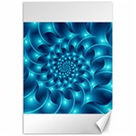 Glossy Light Blue Spiral Fractal Canvas 20  x 30 