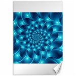 Glossy Light Blue Spiral Fractal Canvas 24  x 36 