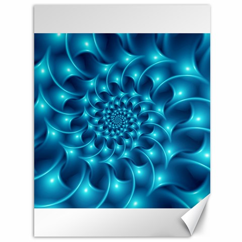 Glossy Light Blue Spiral Fractal Canvas 36  x 48  from ArtsNow.com 35.26 x46.15  Canvas - 1