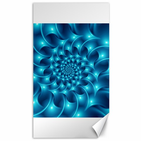 Glossy Light Blue Spiral Fractal Canvas 40  x 72  from ArtsNow.com 39.28 x69.23  Canvas - 1