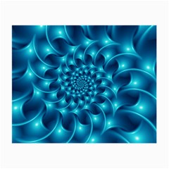 Glossy Light Blue Spiral Fractal Small Glasses Cloth (2 Sides) from ArtsNow.com Front