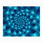 Glossy Light Blue Spiral Fractal Small Glasses Cloth (2 Sides)