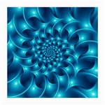 Glossy Light Blue Spiral Fractal Medium Glasses Cloth