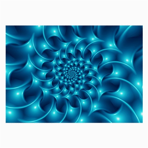 Glossy Light Blue Spiral Fractal Large Glasses Cloth from ArtsNow.com Front