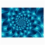 Glossy Light Blue Spiral Fractal Large Glasses Cloth