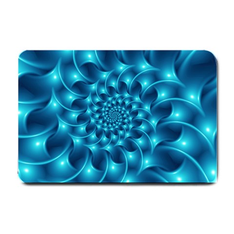 Glossy Light Blue Spiral Fractal Small Doormat from ArtsNow.com 24 x16  Door Mat