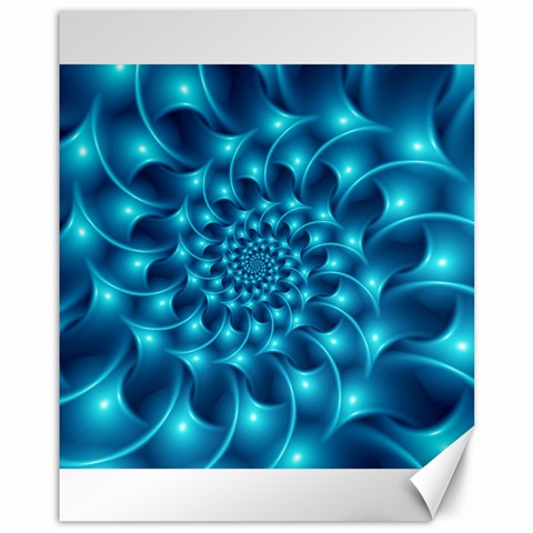 Glossy Light Blue Spiral Fractal Canvas 11  x 14  from ArtsNow.com 10.95 x13.48  Canvas - 1