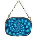 Glossy Light Blue Spiral Fractal Chain Purse (One Side)