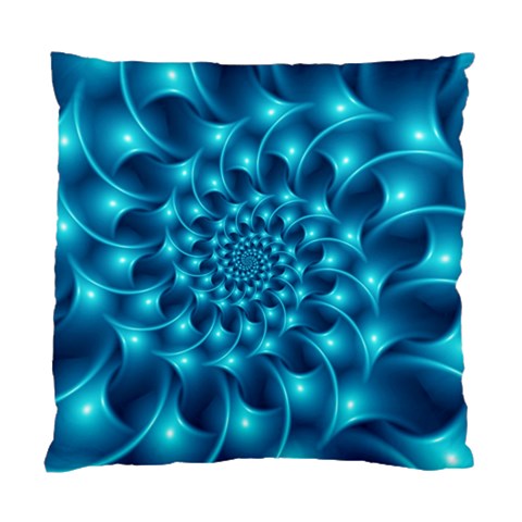 Glossy Light Blue Spiral Fractal Standard Cushion Case (One Side) from ArtsNow.com Front