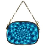 Glossy Light Blue Spiral Fractal Chain Purse (Two Sides)