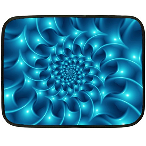 Glossy Light Blue Spiral Fractal Double Sided Fleece Blanket (Mini) from ArtsNow.com 35 x27  Blanket Front