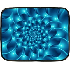 Glossy Light Blue Spiral Fractal Double Sided Fleece Blanket (Mini) from ArtsNow.com 35 x27  Blanket Front