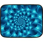 Glossy Light Blue Spiral Fractal Double Sided Fleece Blanket (Mini)