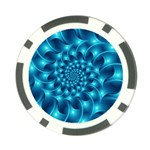 Glossy Light Blue Spiral Fractal Poker Chip Card Guard (10 pack)