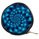 Glossy Light Blue Spiral Fractal Mini Makeup Bag