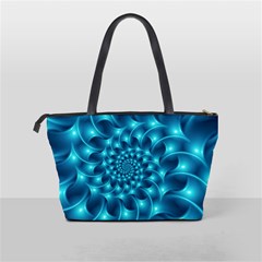 Glossy Light Blue Spiral Fractal Classic Shoulder Handbag from ArtsNow.com Back