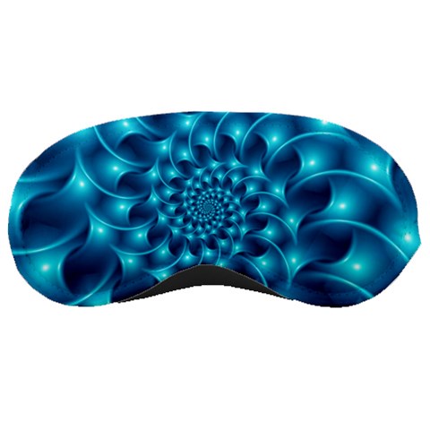 Glossy Light Blue Spiral Fractal Sleeping Mask from ArtsNow.com Front