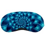 Glossy Light Blue Spiral Fractal Sleeping Mask