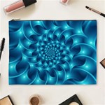 Glossy Light Blue Spiral Fractal Cosmetic Bag (XL)