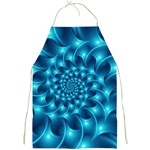 Glossy Light Blue Spiral Fractal Full Print Apron