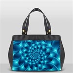 Glossy Light Blue Spiral Fractal Oversize Office Handbag