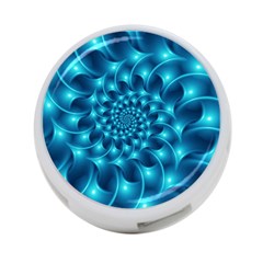 Glossy Light Blue Spiral Fractal 4 Front