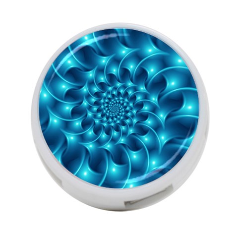 Glossy Light Blue Spiral Fractal 4 Back