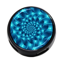 Glossy Light Blue Spiral Fractal 4 Back