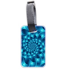 Glossy Light Blue Spiral Fractal Luggage Tag (two sides) from ArtsNow.com Back