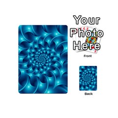 Glossy Light Blue Spiral Fractal Playing Cards 54 (Mini) from ArtsNow.com Back