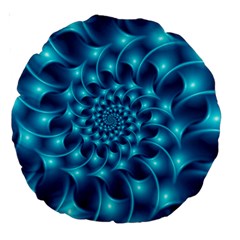 Glossy Light Blue Spiral Fractal Large 18  Premium Round Cushion  from ArtsNow.com Front