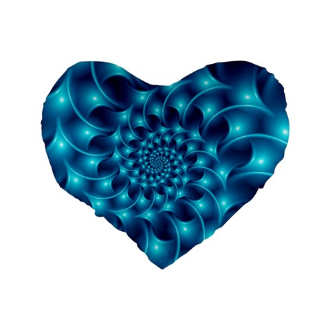 Glossy Light Blue Spiral Fractal Standard 16  Premium Heart Shape Cushion  from ArtsNow.com Back