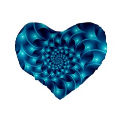 Glossy Light Blue Spiral Fractal Standard 16  Premium Heart Shape Cushion  from ArtsNow.com Back