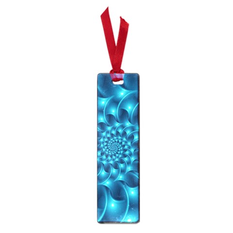 Glossy Light Blue Spiral Fractal Small Book Mark from ArtsNow.com Front