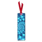 Glossy Light Blue Spiral Fractal Small Book Mark