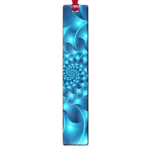 Glossy Light Blue Spiral Fractal Large Book Mark from ArtsNow.com Front