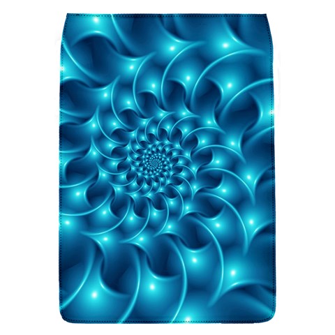 Glossy Light Blue Spiral Fractal Removable Flap Cover (S) from ArtsNow.com Front