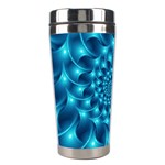 Glossy Light Blue Spiral Fractal Stainless Steel Travel Tumbler