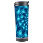 Glossy Light Blue Spiral Fractal Travel Tumbler