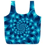 Glossy Light Blue Spiral Fractal Full Print Recycle Bag (XL)