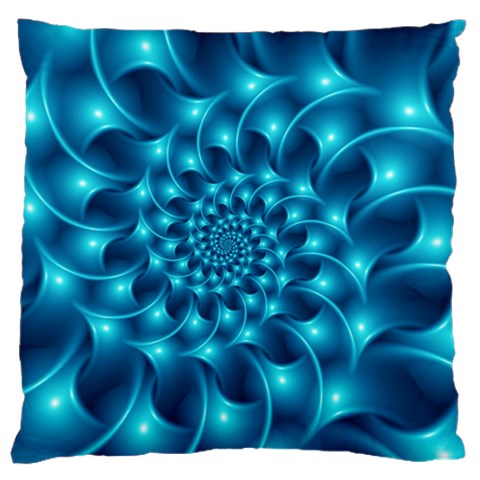 Glossy Light Blue Spiral Fractal Standard Flano Cushion Case (One Side) from ArtsNow.com Front